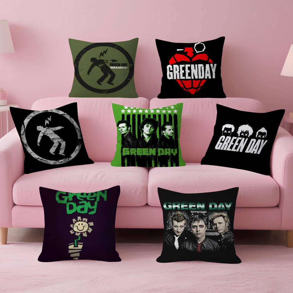 Home Textiles Today Logo - ROCK Green Day logo Pillowcases Home