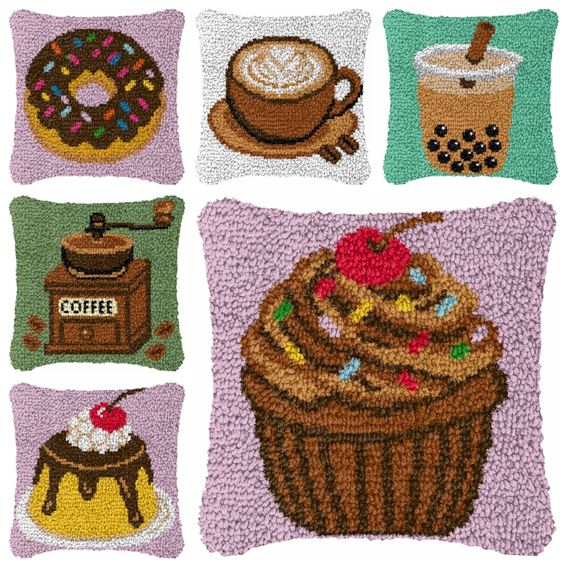 Home.Textiles Cushion - Cartoon Food Smyrna Latch Hook Pillow