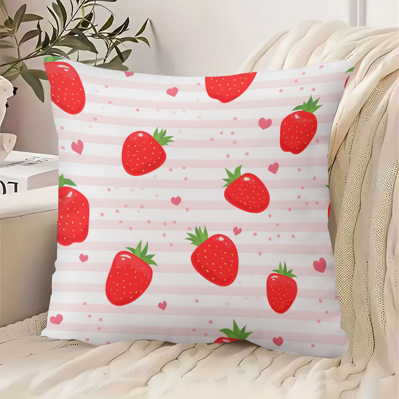 Striped Strawberries square Ja – обзор и цена Home.Textiles Cushion