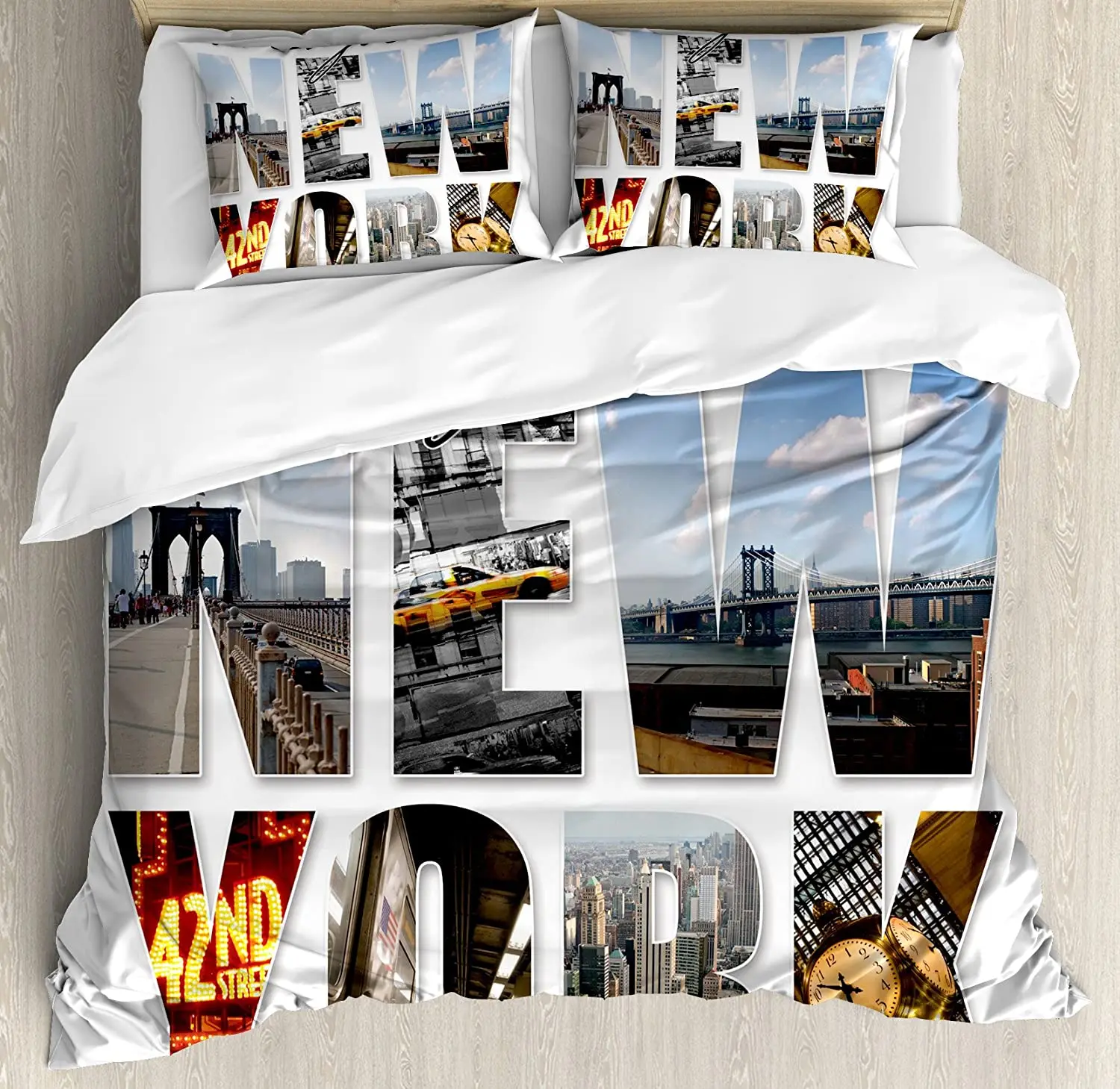 3pcs Bedding Set Grey New York – обзор и цена Home Textiles New York